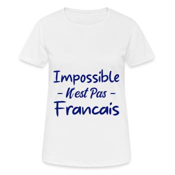 Impossible n est pas francais - T-shirt respirant Femme - blanc - Devant - AI Model Female 172 dark (172cm)