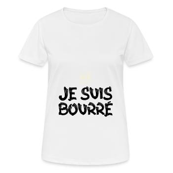 surprise je suis bourré - T-shirt respirant Femme - blanc - Devant - AI Model Female 172 dark (172cm)