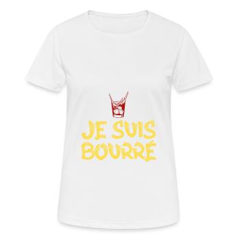 surprise je suis bourré - T-shirt respirant Femme - blanc - Devant - AI Model Female 172 dark (172cm)