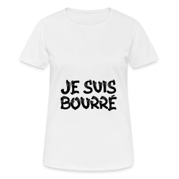 surprise je suis bourré - T-shirt respirant Femme - blanc - Devant - AI Model Female 172 dark (172cm)