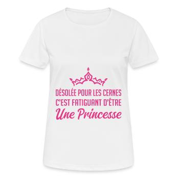 Désolée pour les cernes - T-shirt respirant Femme - blanc - Devant - AI Model Female 172 dark (172cm)
