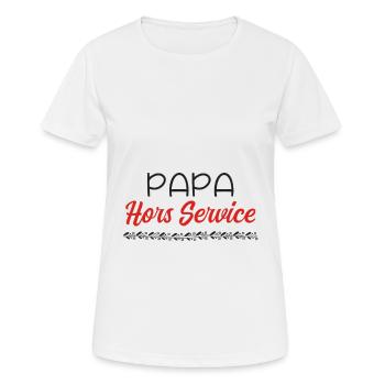 papa hors service - T-shirt respirant Femme - blanc - Devant - AI Model Female 172 dark (172cm)