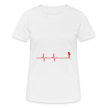 Liebespaar Herzschlag - Frauen T-Shirt atmungsaktiv - Weiß - Vorne - AI Model Female 172 dark (172cm)
