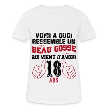 Voici à Quoi Ressemble un Beau Gosse de 18 ans - T-shirt respirant Femme - blanc - Devant - AI Model Female 172 dark (172cm)