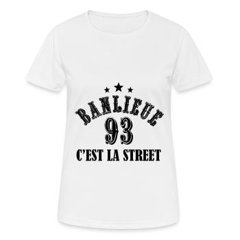 banlieue 93 c'est la street - T-shirt respirant Femme - blanc - Devant - AI Model Female 172 dark (172cm)