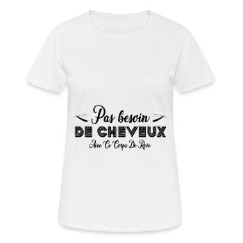 Pas besoin de cheveux avec ce corps de rêve - T-shirt respirant Femme - blanc - Devant - AI Model Female 172 dark (172cm)