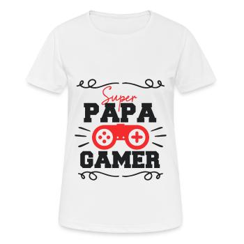 Super papa gamer - T-shirt respirant Femme - blanc - Devant - AI Model Female 172 dark (172cm)