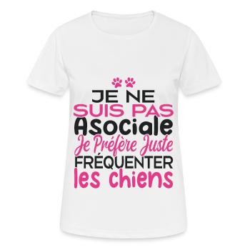 Je préfère juste fréquenter les chiens - T-shirt respirant Femme - blanc - Devant - AI Model Female 172 dark (172cm)