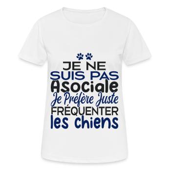 Je préfère juste fréquenter les chiens - T-shirt respirant Femme - blanc - Devant - AI Model Female 172 dark (172cm)