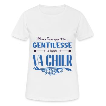 Mon temps de gentillesse a expiré - T-shirt respirant Femme - blanc - Devant - AI Model Female 172 dark (172cm)