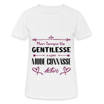 Mon temps de gentillesse a expiré - T-shirt respirant Femme - blanc - Devant - AI Model Female 172 dark (172cm)