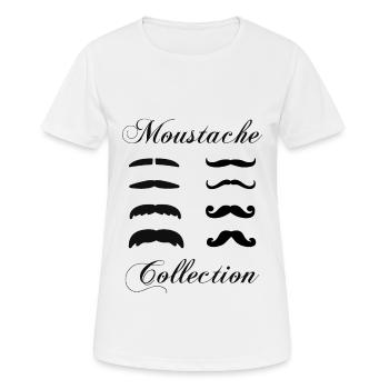 Collection de moustaches, Idée cadeau d'élégance. - T-shirt respirant Femme - blanc - Devant - AI Model Female 172 dark (172cm)