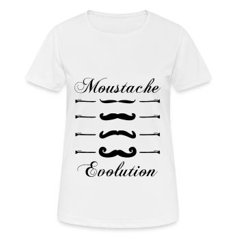 moustaches évolution, Idée cadeau d'élégance. - T-shirt respirant Femme - blanc - Devant - AI Model Female 172 dark (172cm)