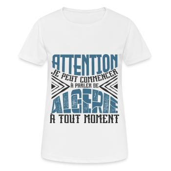 Warning, Algeria at any time. - Women's Breathable T-Shirt - white - Front - AI Model Female 172 dark (172cm)