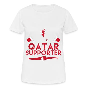 Fan des Katar-Anhängers. Unterstützer von Katar. - Frauen T-Shirt atmungsaktiv - Weiß - Vorne - AI Model Female 172 dark (172cm)