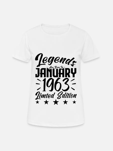 Born in January 1963. Birthday gift. - Women's Breathable T-Shirt - white