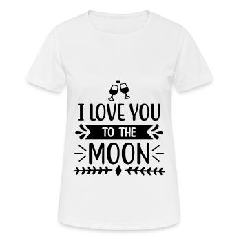 i love you to the moon. cadeau Saint Valentin. - T-shirt respirant Femme - blanc - Devant - AI Model Female 172 dark (172cm)