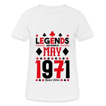 cadeau d'anniversaire Mai 1971. jeux de carte .May - T-shirt respirant Femme - blanc - Devant - AI Model Female 172 dark (172cm)