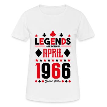cadeau d'anniversaire avril 1966. jeux de carte. - T-shirt respirant Femme - blanc - Devant - AI Model Female 172 dark (172cm)