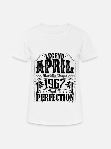 April 1967. Birthday April 1967. Gift 1967. - Women's Breathable T-Shirt - white