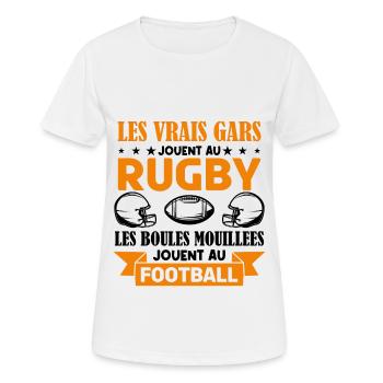 Cadeau rugbyman, cadeau Fan de rugby.Rugby. - T-shirt respirant Femme - blanc - Devant - AI Model Female 172 dark (172cm)
