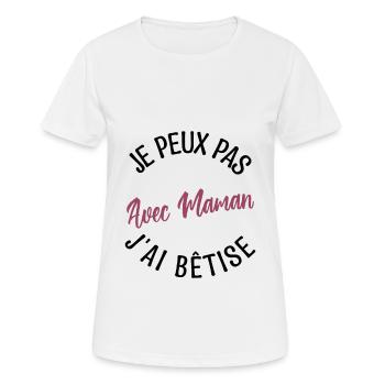 Cadeau maman, cadeau mère. cadeau maman de l'année - T-shirt respirant Femme - blanc - Devant - AI Model Female 172 dark (172cm)