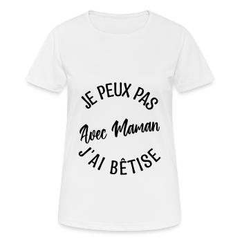 Cadeau maman, cadeau mère. cadeau maman de l'année - T-shirt respirant Femme - blanc - Devant - AI Model Female 172 dark (172cm)