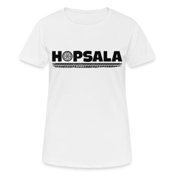 A Funny Car Tire Saying Hopsala - Women's Breathable T-Shirt - white - Front - AI Model Female 172 dark (172cm)
