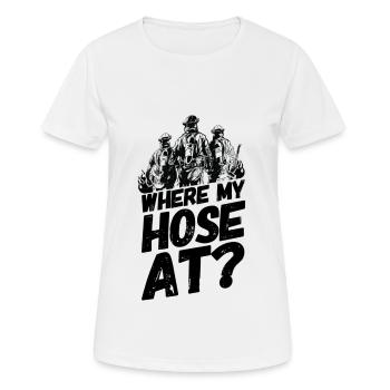 Fire department saying hose funny - Women's Breathable T-Shirt - white - Front - AI Model Female 172 dark (172cm)