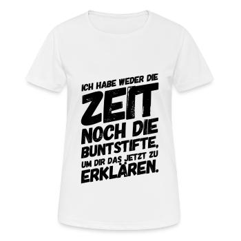 Bürohumor Buntstifte Erklären Sprüche - Frauen T-Shirt atmungsaktiv - Weiß - Vorne - AI Model Female 172 dark (172cm)