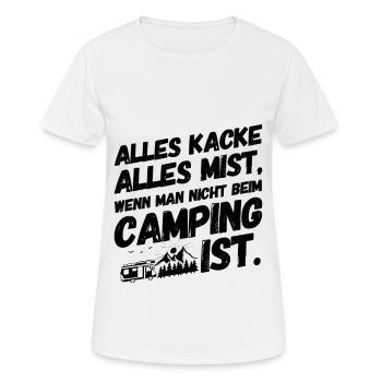 Camper Camping Campen Gedicht II - Frauen T-Shirt atmungsaktiv - Weiß - Vorne - AI Model Female 172 dark (172cm)