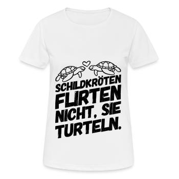 Schildkröte Flirten Turteln Niedlich - Frauen T-Shirt atmungsaktiv - Weiß - Vorne - AI Model Female 172 dark (172cm)