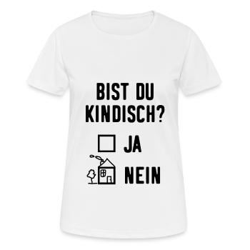 Kindisch Lustige Sprüche Witzig - Frauen T-Shirt atmungsaktiv - Weiß - Vorne - AI Model Female 172 dark (172cm)