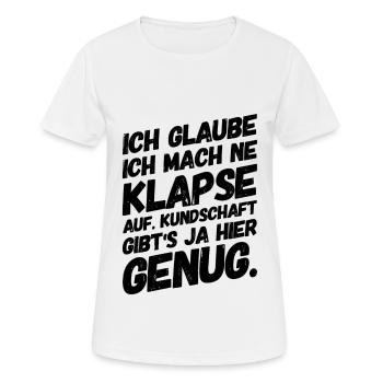 Lustige Sprüche Klappse Büro - Frauen T-Shirt atmungsaktiv - Weiß - Vorne - AI Model Female 172 dark (172cm)