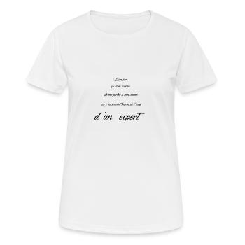 expert opinion - Women's Breathable T-Shirt - white - Front - AI Model Female 172 dark (172cm)