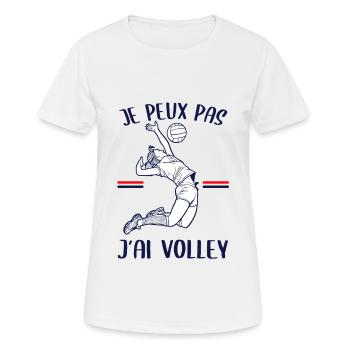 Je Peux Pas J'ai Volley Volleyball - T-shirt respirant Femme - blanc - Devant - AI Model Female 172 dark (172cm)