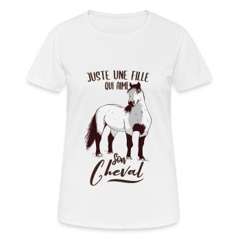 Nur ein Mädchen, das ihr Pferd liebt - Frauen T-Shirt atmungsaktiv - Weiß - Vorne - AI Model Female 172 dark (172cm)