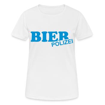 la police de la bière - T-shirt respirant Femme - blanc - Devant - AI Model Female 172 dark (172cm)