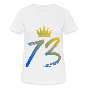 73 Figure de la couronne - T-shirt respirant Femme - blanc - Devant - AI Model Female 172 dark (172cm)