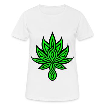Hemp Leaf Tribal Tattoo Weed Hemp - Women's Breathable T-Shirt - white - Front - AI Model Female 172 dark (172cm)