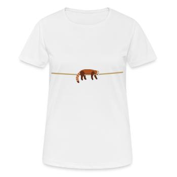 Roter Panda entspannt - Frauen T-Shirt atmungsaktiv - Weiß - Vorne - AI Model Female 172 dark (172cm)