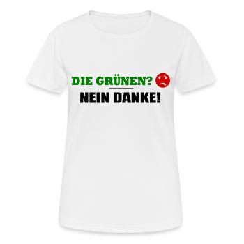 Die grünen nein danke - Frauen T-Shirt atmungsaktiv - Weiß - Vorne - AI Model Female 172 dark (172cm)