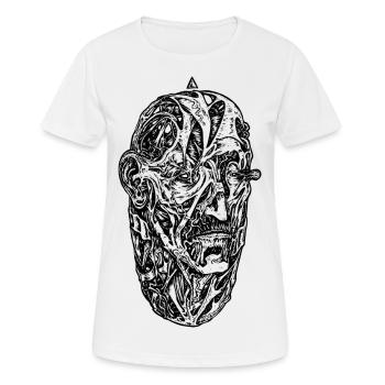 "Egg" (schwarz) - Frauen T-Shirt atmungsaktiv - Weiß - Vorne - AI Model Female 172 dark (172cm)