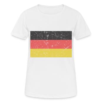 Deutschlandfahne verkratzt Vintage Retro Flagge - Frauen T-Shirt atmungsaktiv - Weiß - Vorne - AI Model Female 172 dark (172cm)
