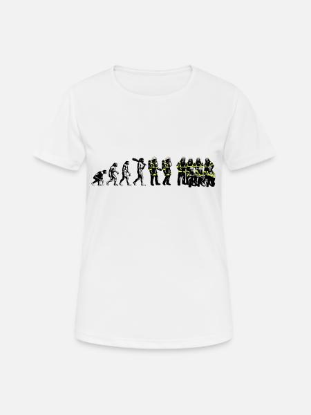 Feuerwehr Evolution Feuerwehrmann Frau Geschenk - Frauen T-Shirt atmungsaktiv - Weiß
