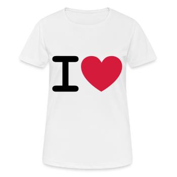I * heart * - T-shirt respirant Femme - blanc - Devant - AI Model Female 172 dark (172cm)