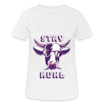 Stay kuhl - Frauen T-Shirt atmungsaktiv - Weiß - Vorne - AI Model Female 172 dark (172cm)