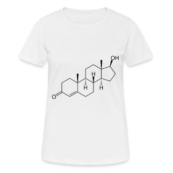Testosteron Strukturformel - schwarz - Frauen T-Shirt atmungsaktiv - Weiß - Vorne - AI Model Female 172 dark (172cm)