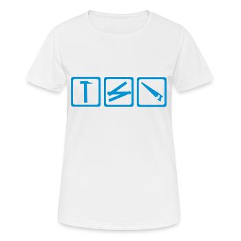 Outil - ouvrier - T-shirt respirant Femme - blanc - Devant - AI Model Female 172 dark (172cm)