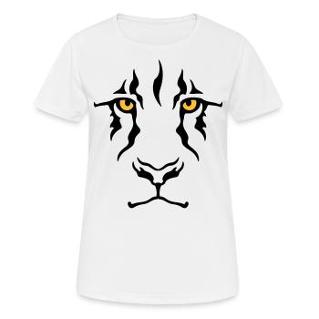 Le regard du lion - T-shirt respirant Femme - blanc - Devant - AI Model Female 172 dark (172cm)